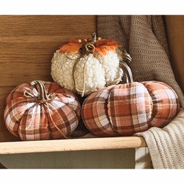 Set of 3 Fabric Pumpkins, , large