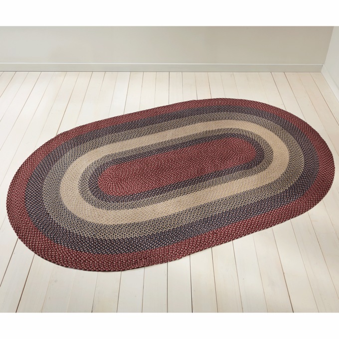Winnie Braided Rugs, Cranberry, large