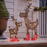 Set of 2 Whimsical Rattan Reindeer, Brown, large