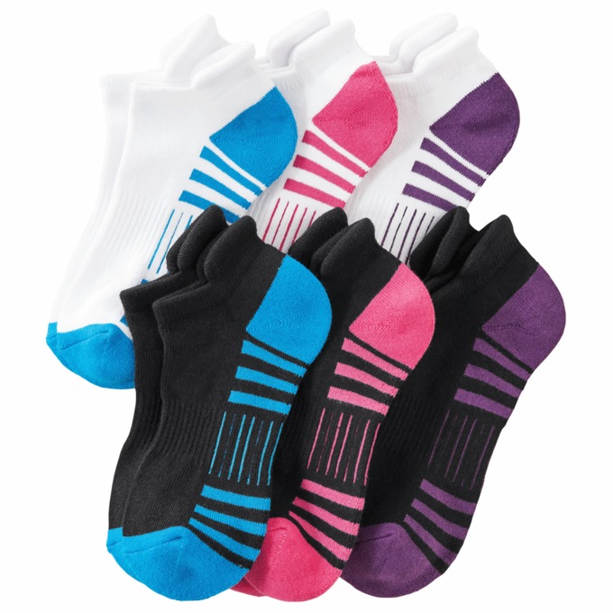 Set of 6 Arch Support Ankle Socks, , large