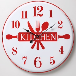 Retro Red Kitchen Clock, , large