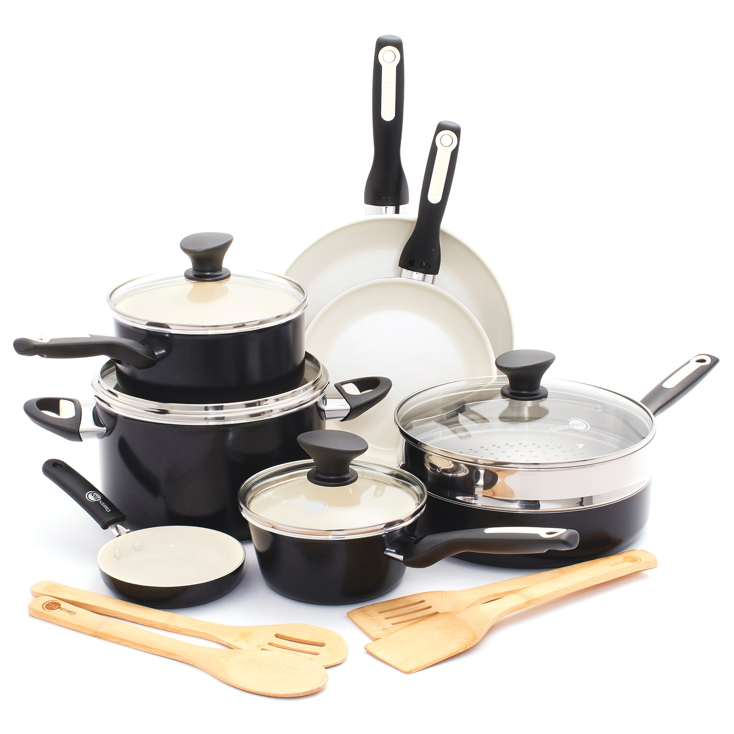 GreenPan Rio 16-Piece Cookware Set | Montgomery Ward