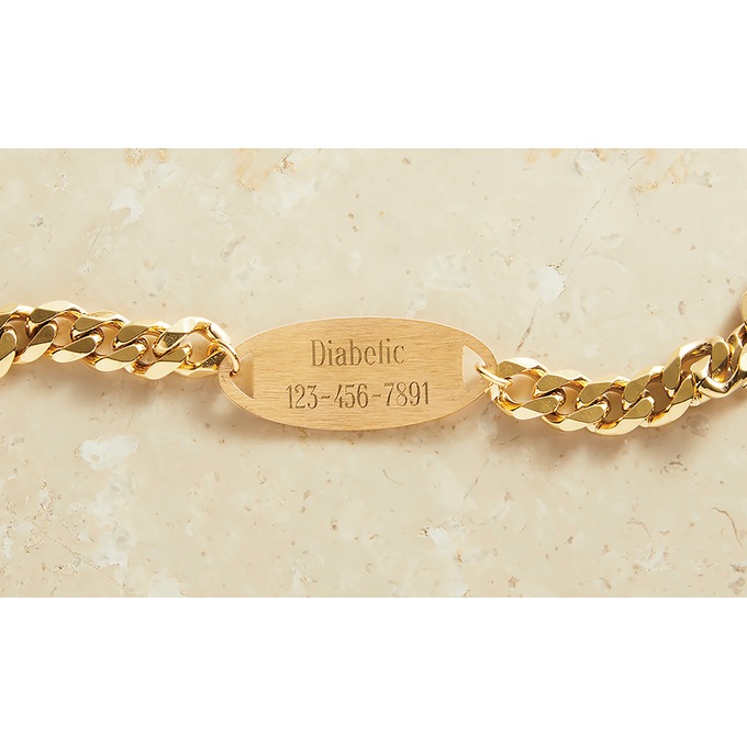 Personalized Stainless Steel Medical Alert Bracelet, , large