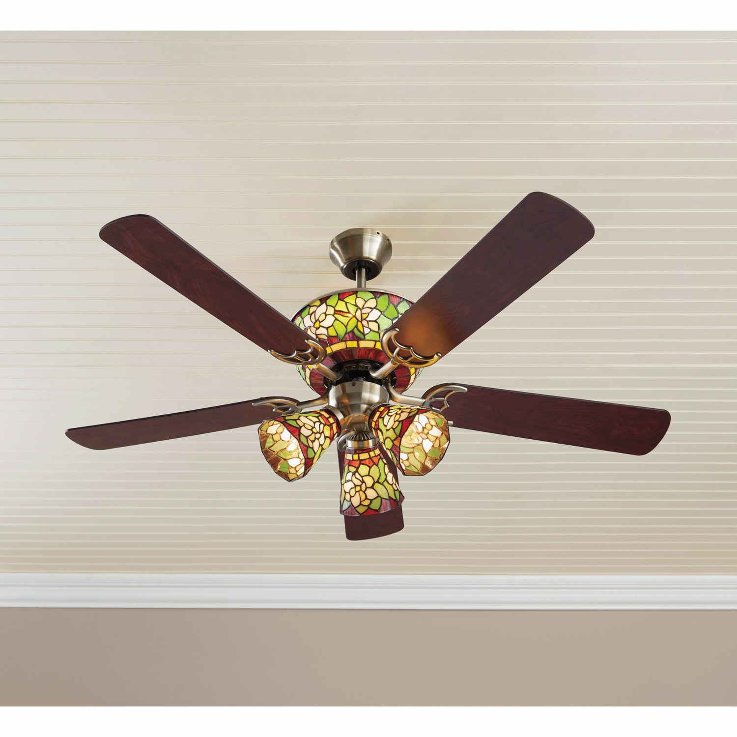 Stained Glass Magnolia Ceiling Fan | Montgomery Ward