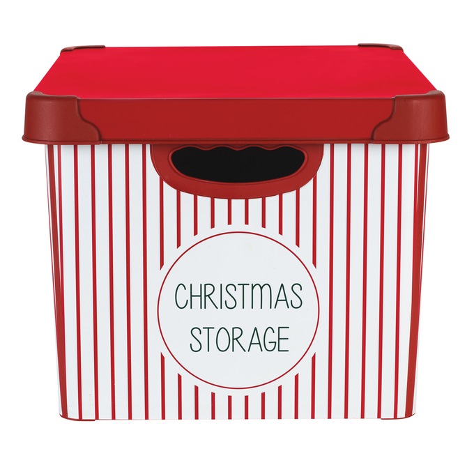 Simplify 60-Ct. Christmas Ornament Storage Organizer, Red White Stripe, large