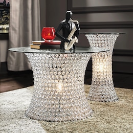 Crystal Beaded Lit Accent Tables, , large