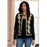 Elsa Embroidered Jacket, Black Gold, large