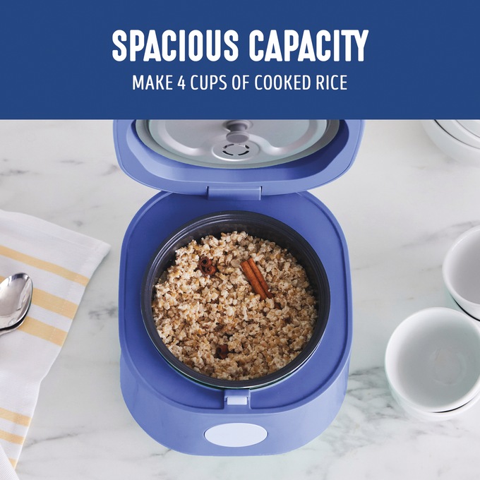 Greenlife 4-Cup Rice and Grains Cooker, Blue, large