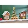 Lit Snowy Village Buildings, , large