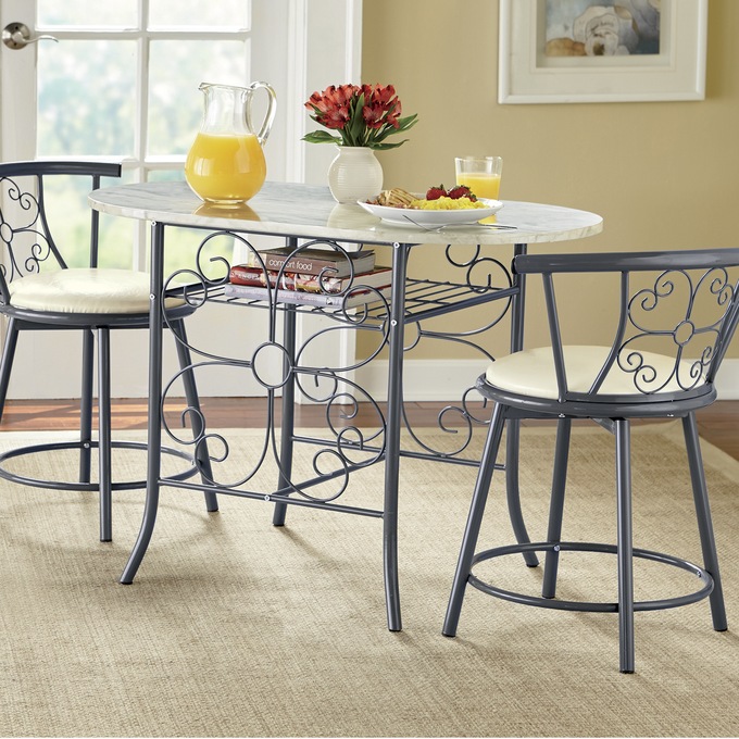 Garrison Scroll Faux Granite Bistro Set Montgomery Ward