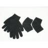Gel Heel Sock & Glove Set, Black, large