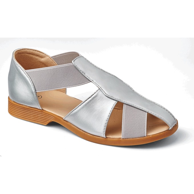 Metallic Stretch Sandal, , large