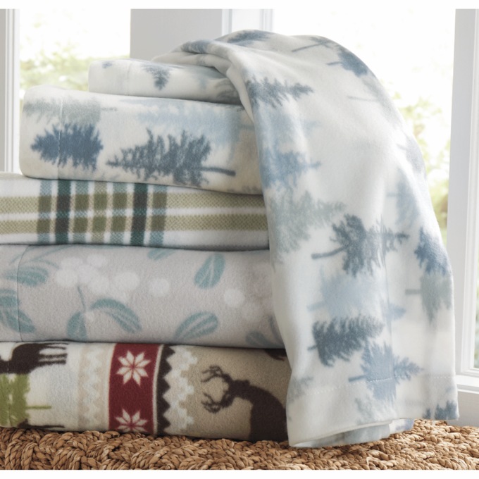 Printed Fleece Sheet Set, , large