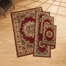 4-Piece Plush Floral Kirman Rug Set with Runner and Mats, , large