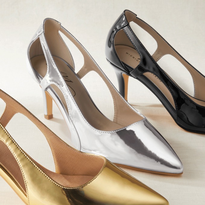 Midnight Velvet Metallic Pump, , large