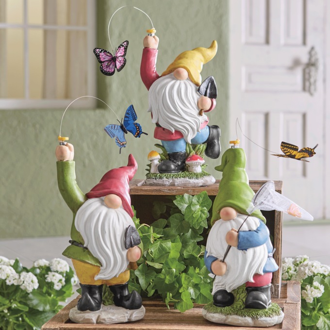 Butterfly Catching Solar Gnomes, , large