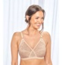 Lace Crossover Bra, Beige, large