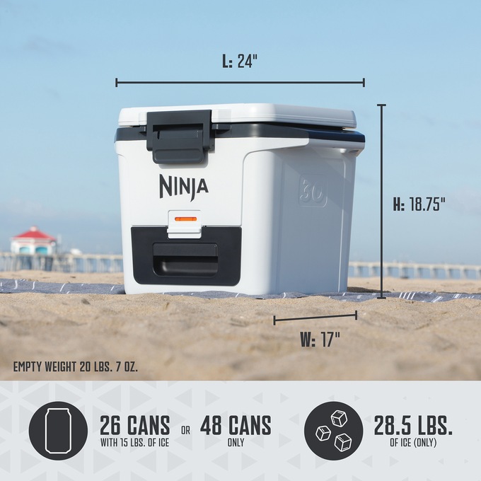 Ninja FrostVault Hard Cooler with Dry Zone, White, large