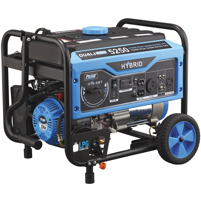 Pulsar 5250W/4250W Dual-Fuel Generator, Blue, large