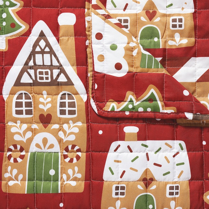 Gingerbread Lane Reversible 3-Piece Quilt Set, , large