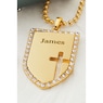 Personalized Name Shield/Cross Crystal Pendant, , large