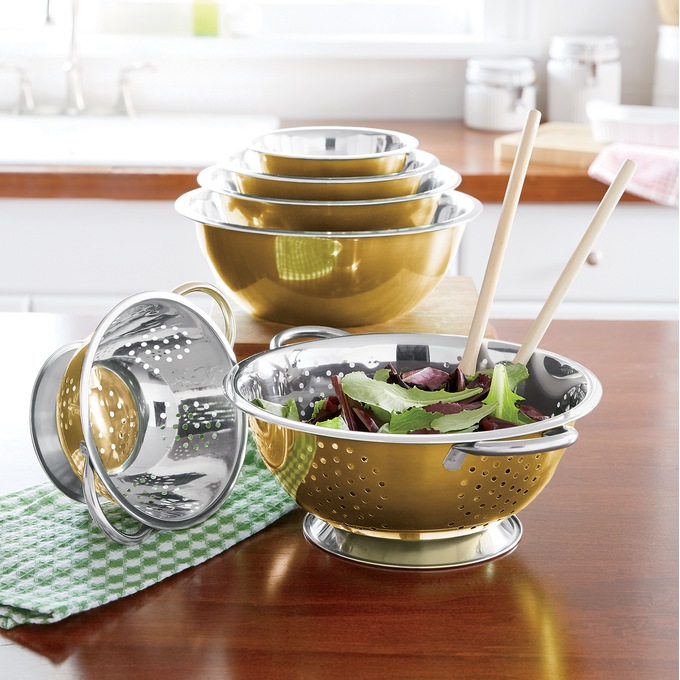 Stainless Steel Mixing Bowl & Colander Set Montgomery Ward