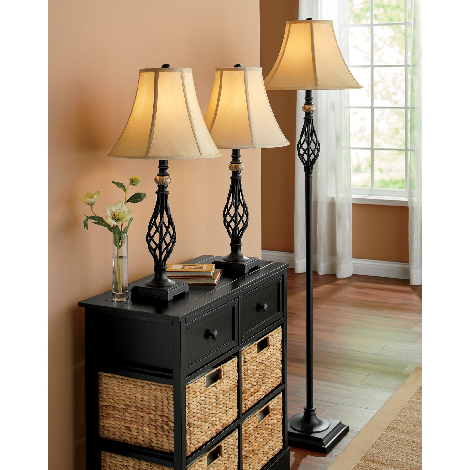 3Piece Floor and Table Lamp Set Montgomery Ward