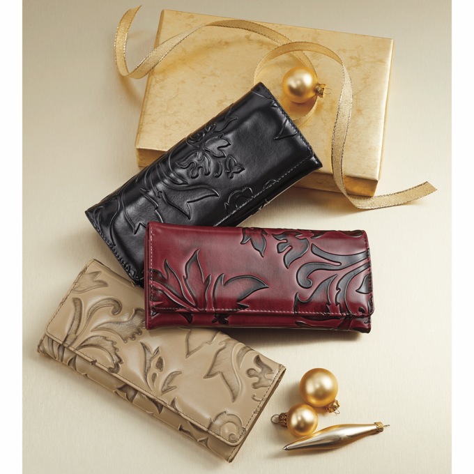 Embossed Leather Wallet, , large