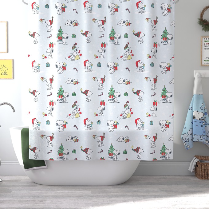 Peanuts Snow Day Shower Curtain, Multi, large
