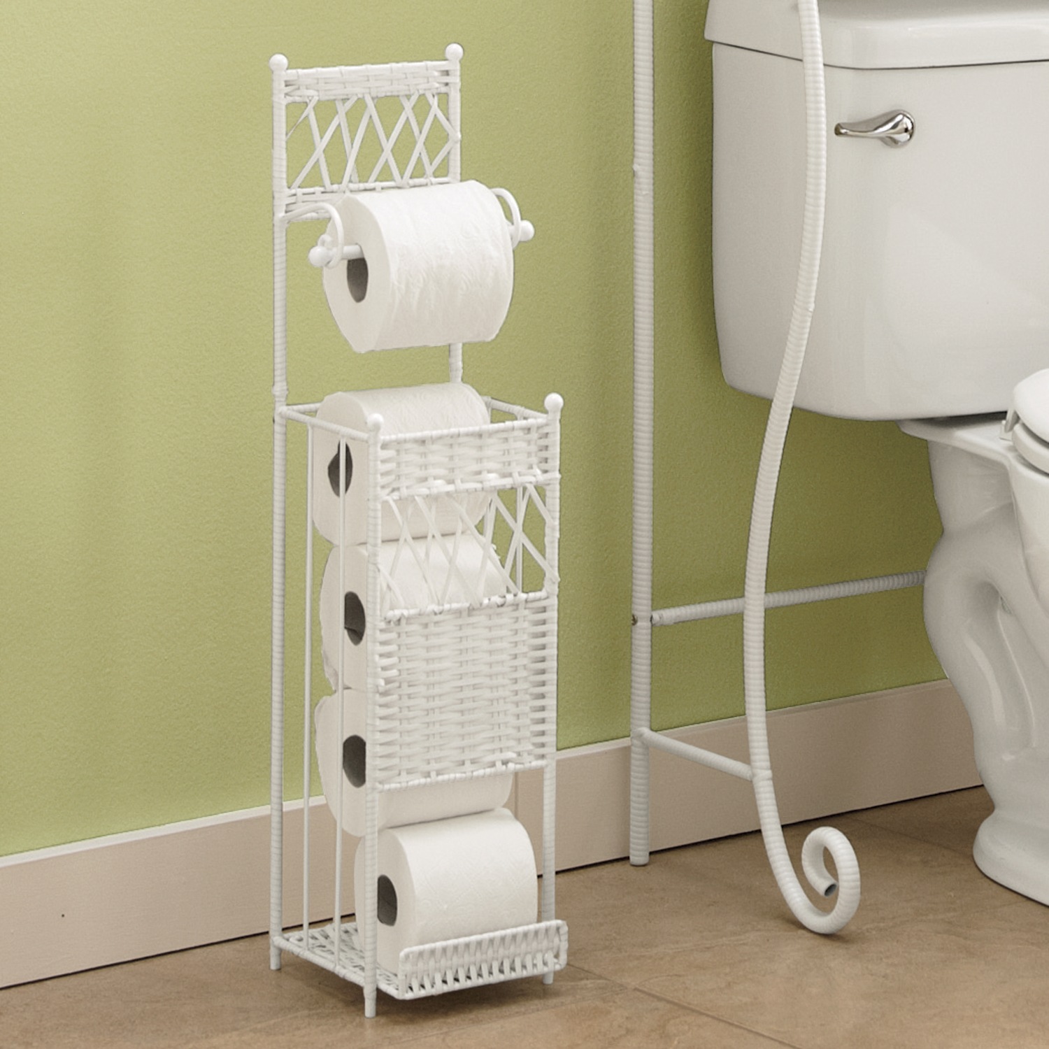 FauxWoven Rattan Toilet Paper Holder Montgomery Ward
