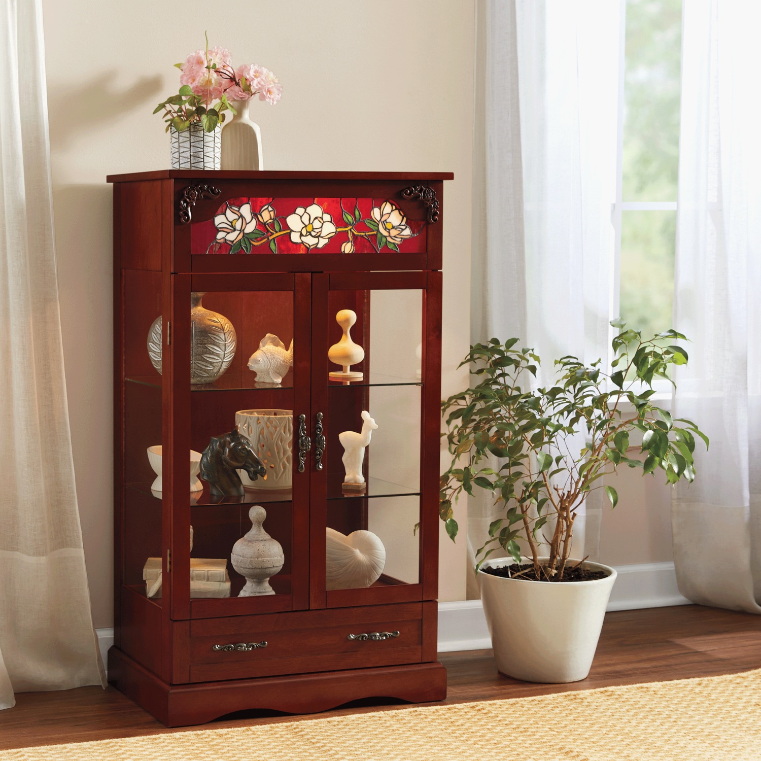 Stained Glass Curio Cabinet | Montgomery Ward