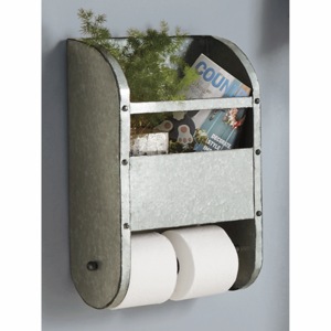 Galvanized Metal Wall Toilet Paper Holder, , large