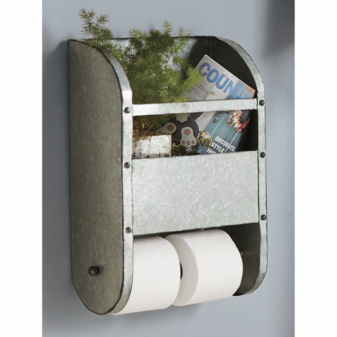 Galvanized Metal Wall Toilet Paper Holder, , large