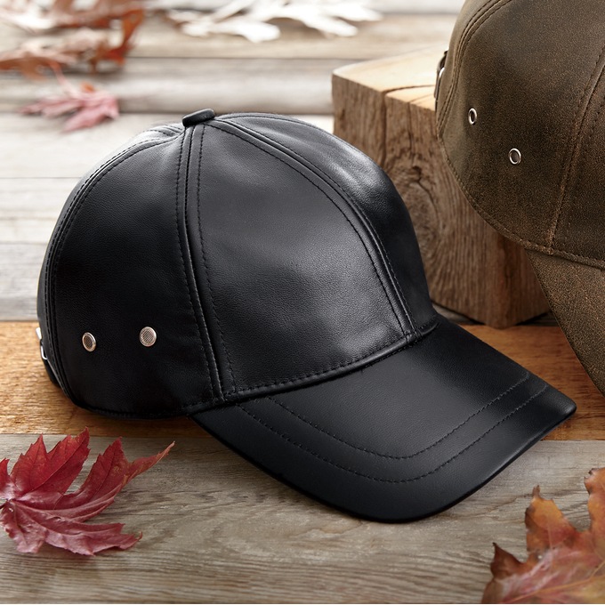Fitted leather baseball caps online