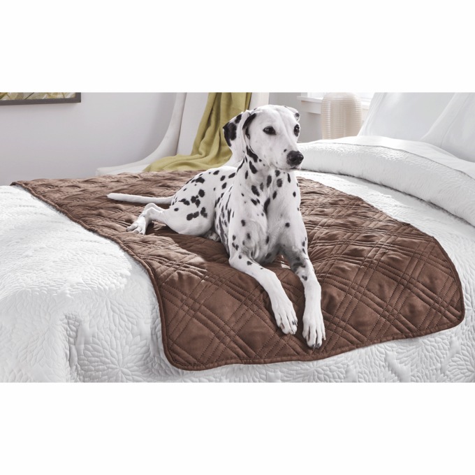 Faux-Suede Waterproof Bed Protector for Pets, , large
