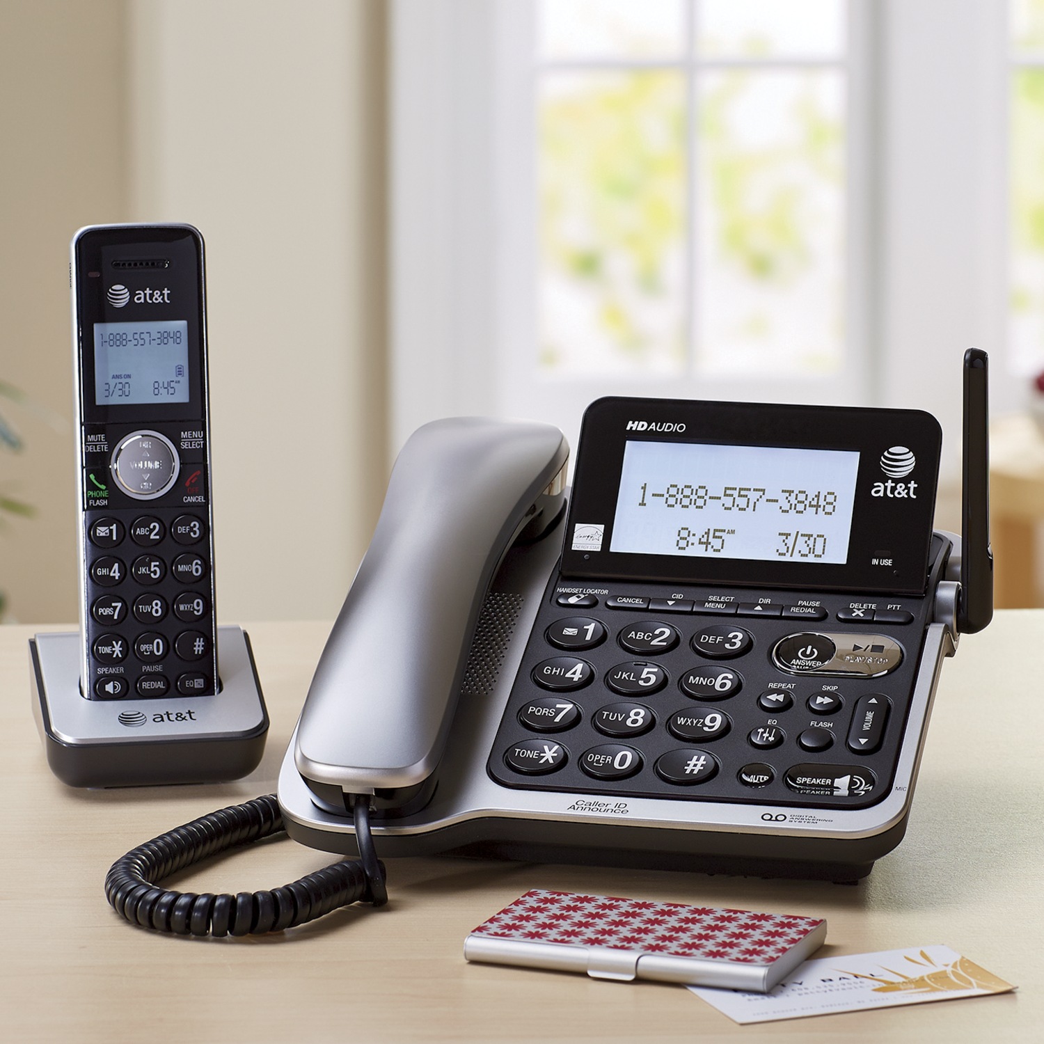 Corded/Cordless Phone System with Answering Machine, Caller ID and Call