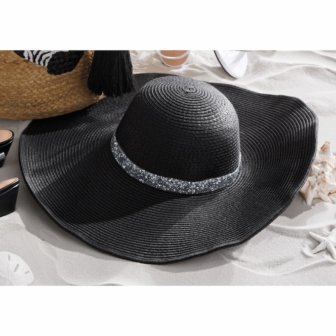 Rhinestone Band Sun Hat, , large