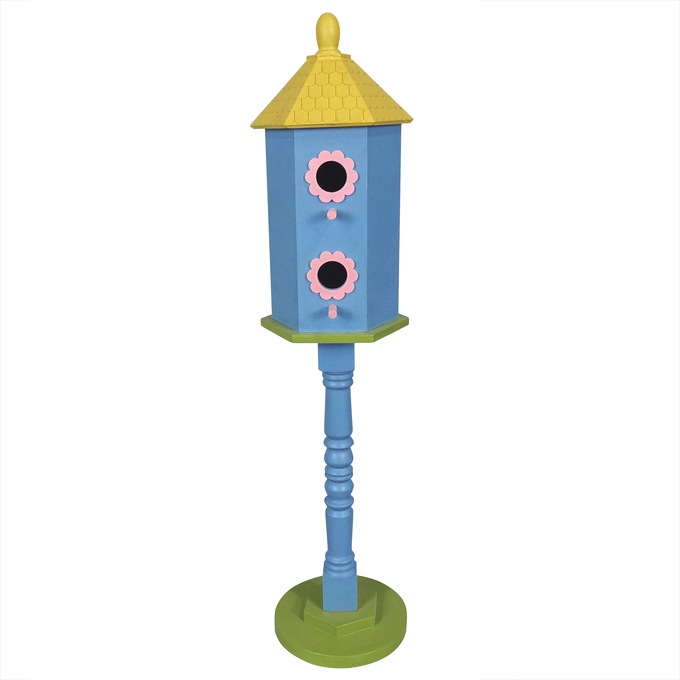28" Bright Pedestal Birdhouse, , large