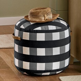 Buffalo Check Pouf, , large