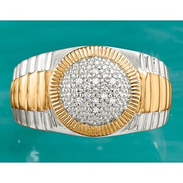 Men&amp;&#35;39;s Diamond Two-Tone Ring, , large