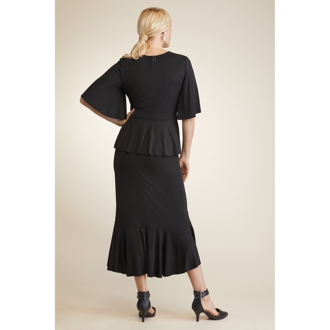Tria Flowy Skirt Set for Womebn with Peplum Waist and Flounce Hem, , large