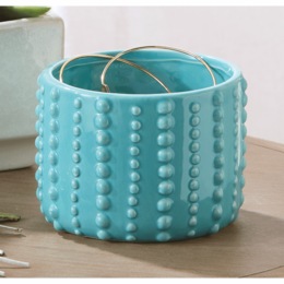 Decorative Aqua Trinket Bowl, , large
