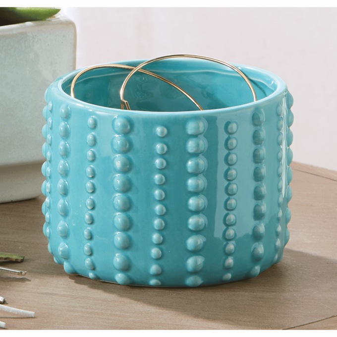 Decorative Aqua Trinket Bowl, , large
