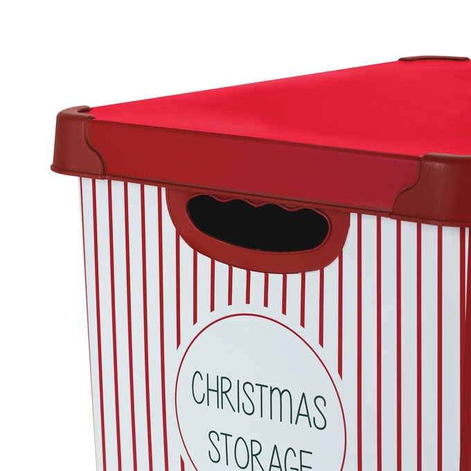 Simplify 60-Ct. Christmas Ornament Storage Organizer, Red White Stripe, large