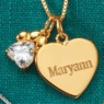 Personalized Name Cubic Zirconia Charm/Heart Pendant, , large