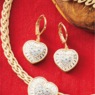 Diamond/Cubic Zirconia Heart Earrings, , large