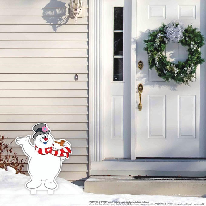 Frosty the Snowman Yard Stake, White, large