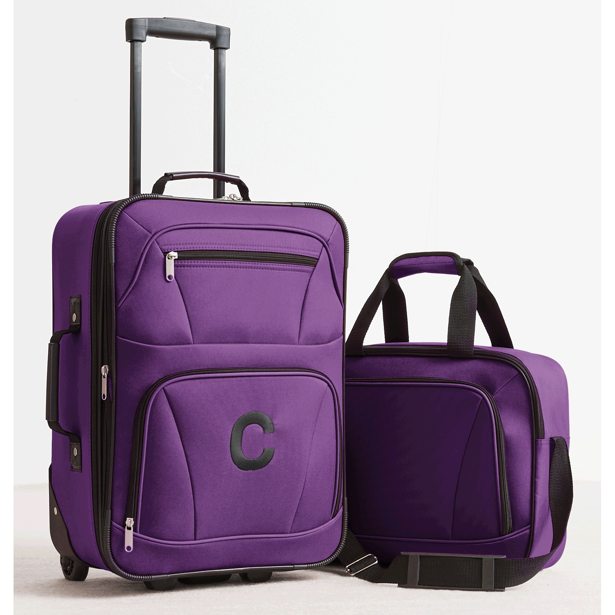 2-Piece Softside Carry-on Set, Purple, large