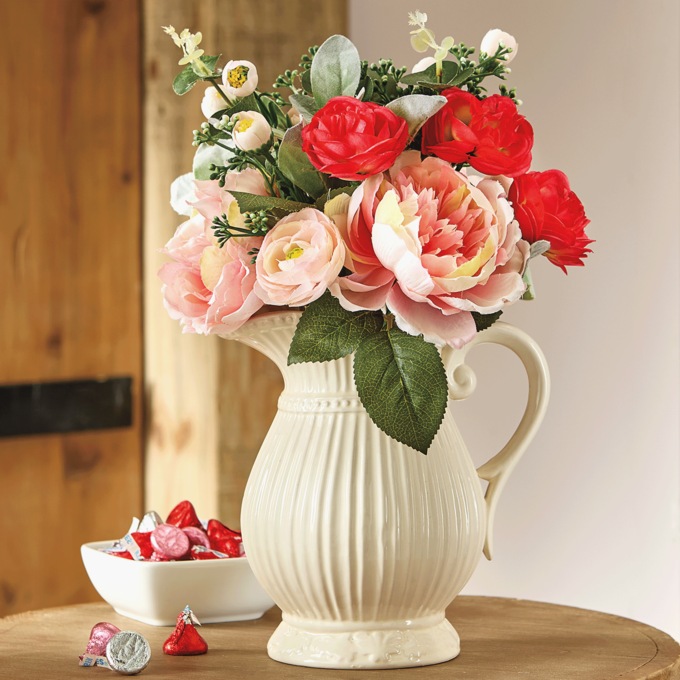 Mixed Floral in White Pitcher, , large