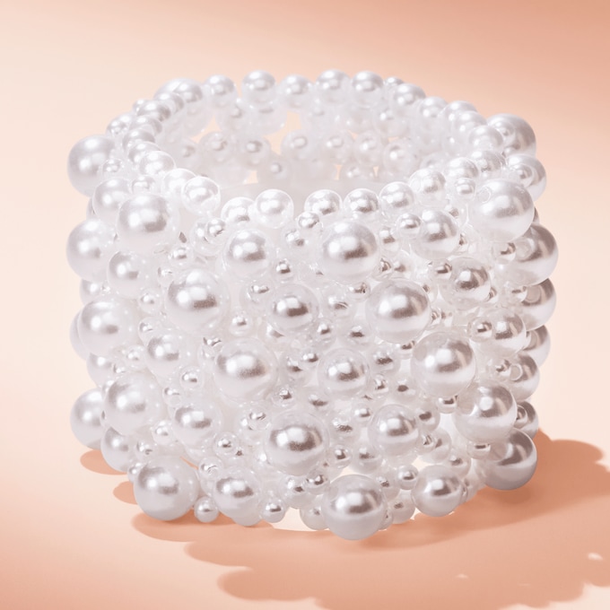 Faux-Pearl Stretch Bracelet, Faux Pearl, large